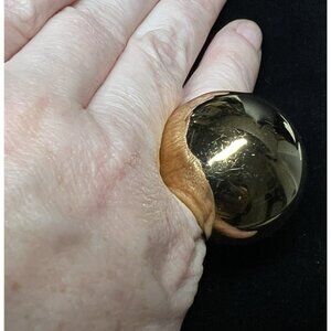 Michael Kors Huge Dome Sphere Statement Ring Gold Tone Size 7.75 Chunky